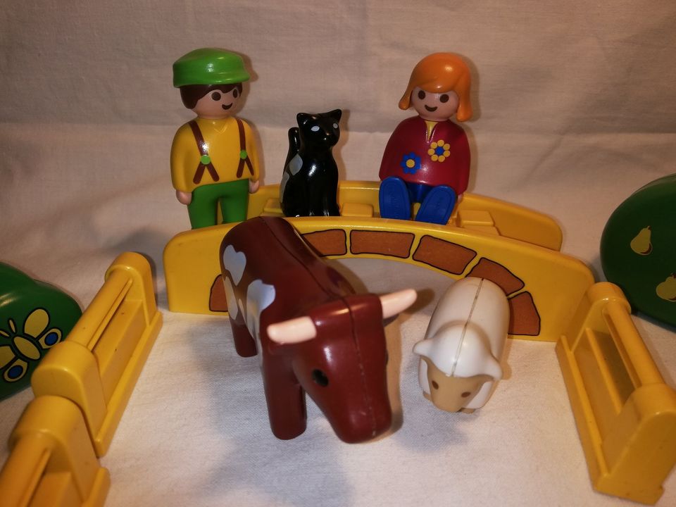 Playmobil 123 Bauernhof Set Tiere Figuren Zäune Brücke Konvolut in Leverkusen