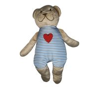 Teddybär beige, blau/weiß gestreift mit Herz | ca. 22 x 13 x 6 cm Brandenburg - Oranienburg Vorschau