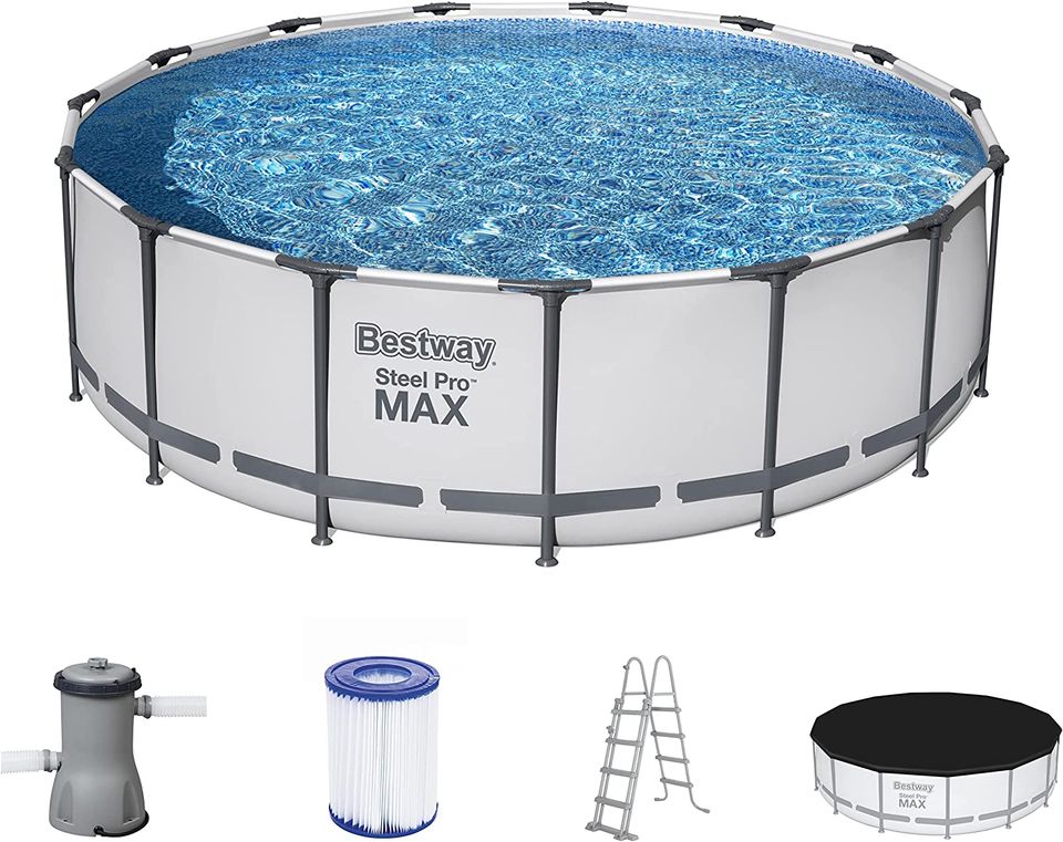 Bestway 56438 Steel Pro Max Frame Pool Set, mit Filterpumpe Ø 457 in Schloß Holte-Stukenbrock