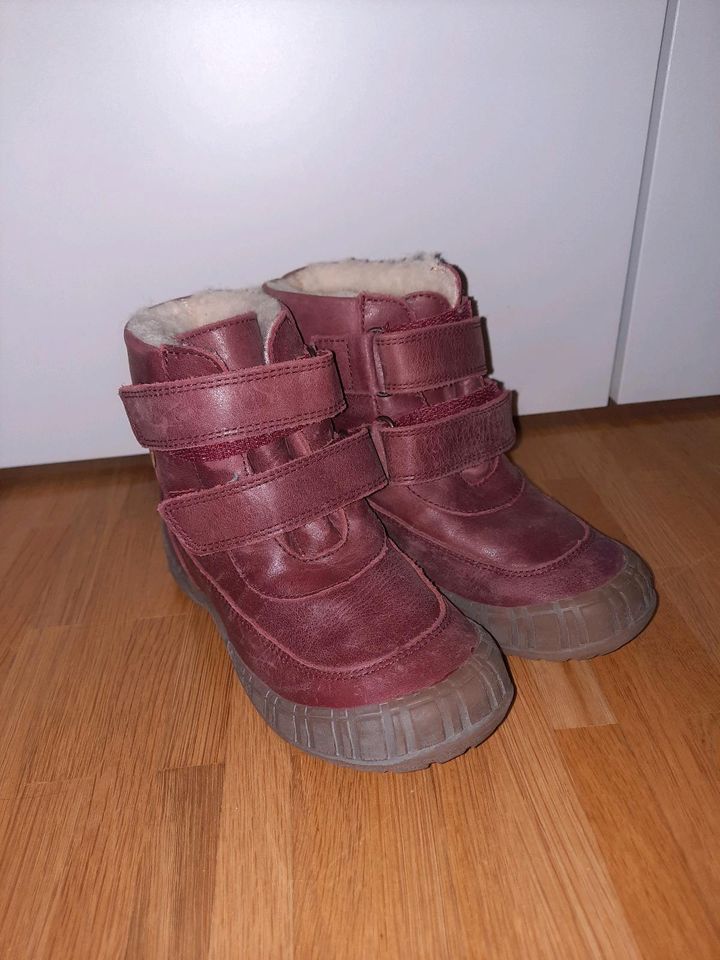 Winterstiefel Pom Pom Leder bordeaux 27 Winterschuhe Kinderschuhe in Wiesbaden