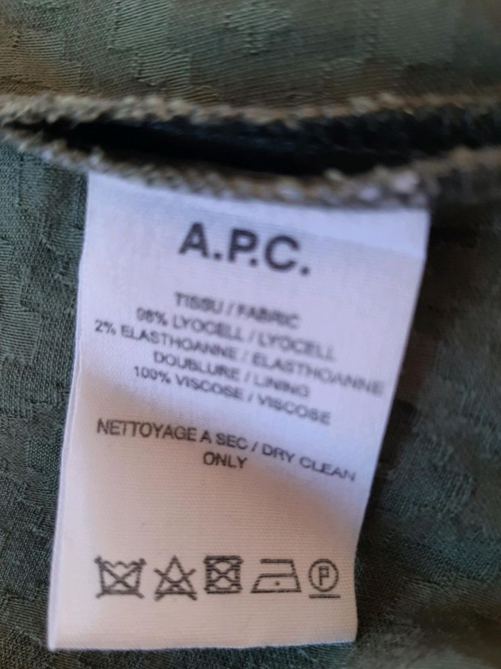 APC Bluse Franz. 40 khakigrün Rüschen in Brühl