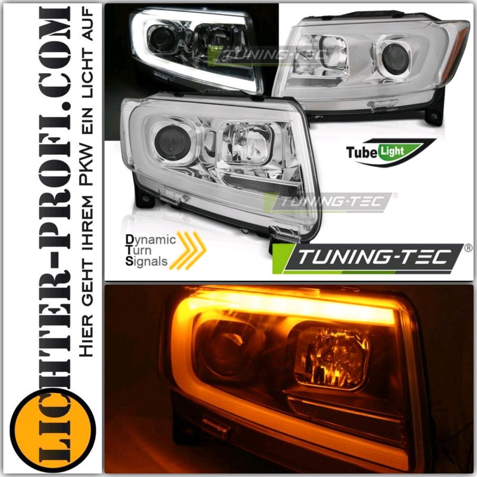 Scheinwerfer chrom für Jeep Grand Cherokee 11-13 mit LED Blinker in Calden
