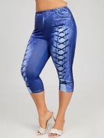 Capri-Leggings mit Plus-Denim-Print für Damen Gr. 50 Baden-Württemberg - Eislingen (Fils) Vorschau