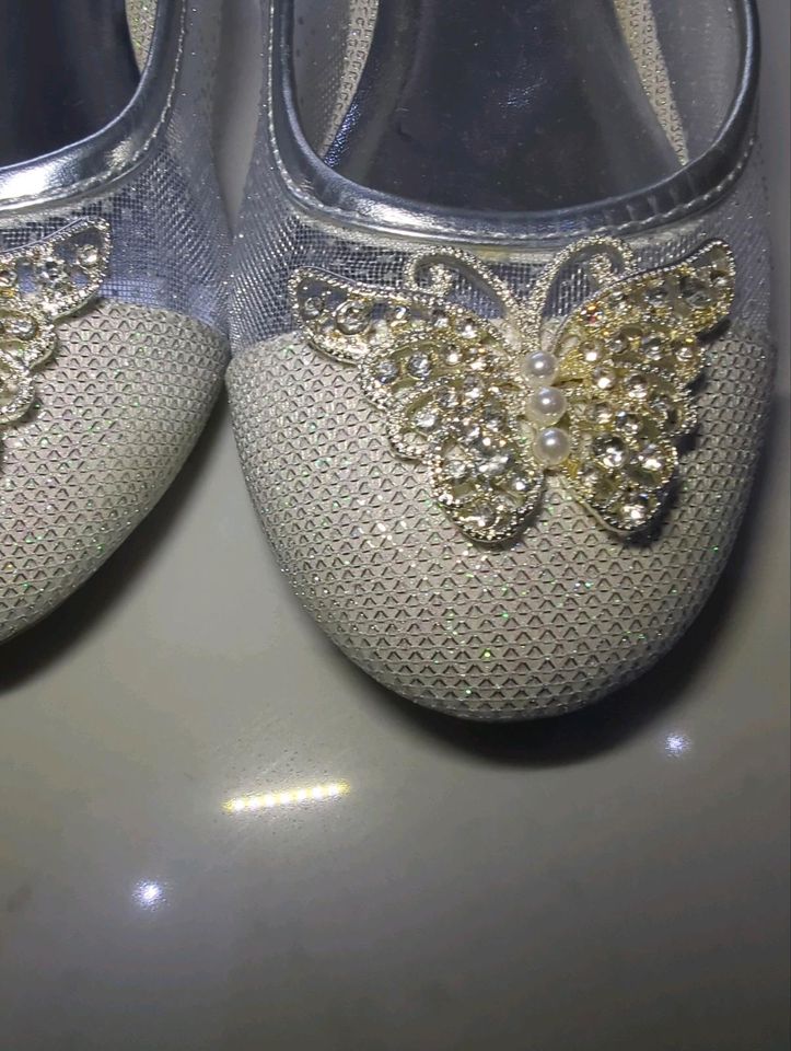 Neu Monsoon London Schuhe Glitzer Strass Perlen Kommunion gr. 36 in Hattingen