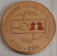 Erinnerungs-Medaille 1989, Philatelie-Ausstellung Cuba-DDR, OVP Leipzig - Leipzig, Zentrum-Nord Vorschau