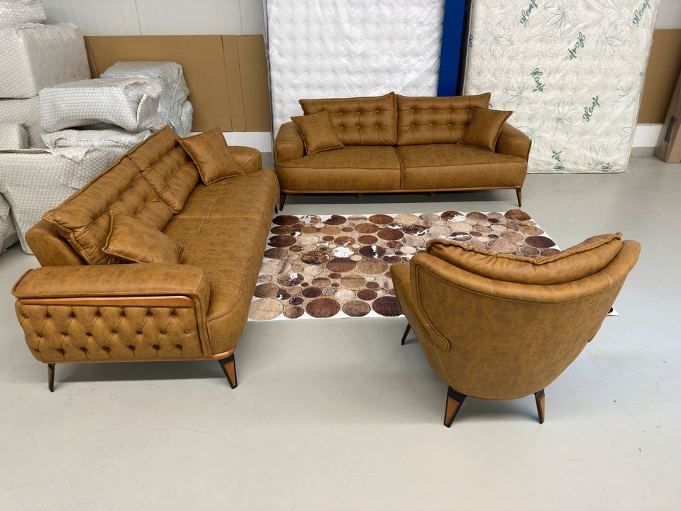 Sonderangebot auf LAGERWARE SOLANGE VORRAT REICHT* (Prizma) Couch Set 3+3+1) Sessel Couch Sofa Relax Sofa Bett Funktion Wohnzimmer Gästezimmer QMLager in Ursensollen