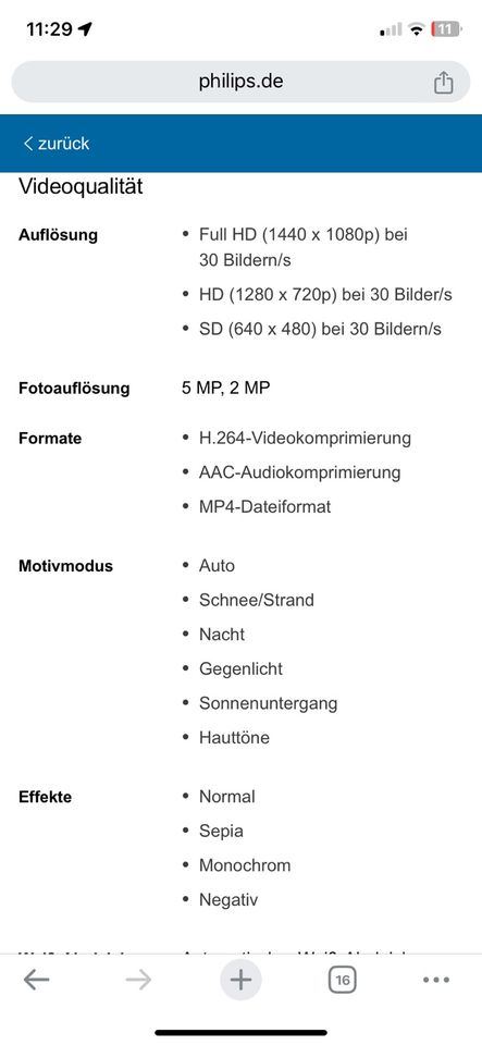 Philips ESee Pocket Camcorder Full HD in Nürnberg (Mittelfr)