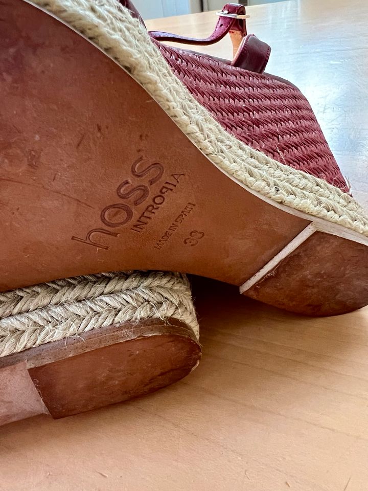 Keilabsatz Sandalen Wedges 11cm hoch Hoss Intropia rot Gr 38 in Wentorf