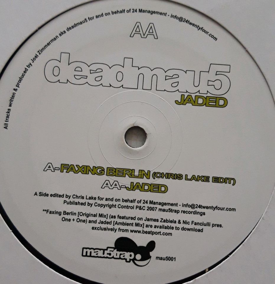 Vinyl 12" Deadmau5 – Faxing Berlin / Jaded - Progressive in Augsburg