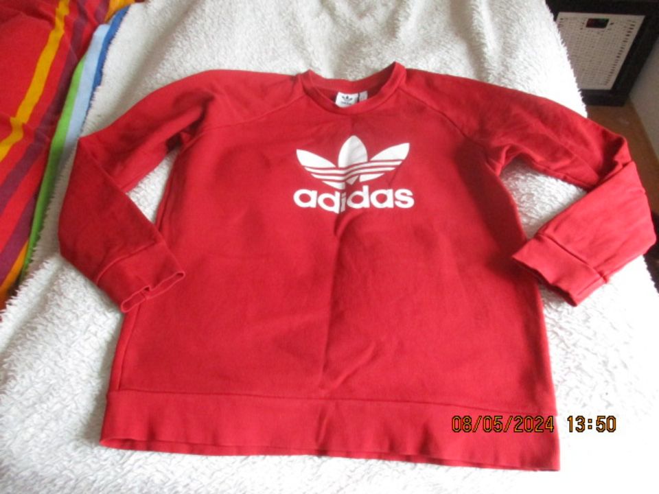Roter Adidas Long Sweat Pullover m.Logo,Gr.L,Unisex in Ottobrunn