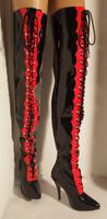 Extrem lange Pleaser Overkneestiefel schwarz rot Lackstiefel Dortmund - Innenstadt-West Vorschau