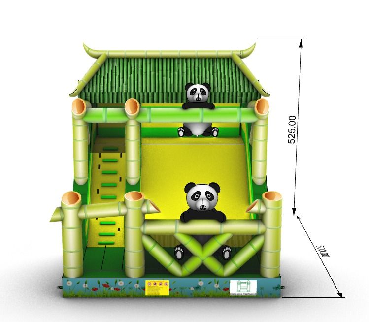 Hüpfburg Panda mieten,XL 5x5m, Rutsche, Anleiferung in Reinbek