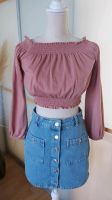 Crop Top Bluse Carmenausschnitt Carmenbluse Damenbluse Musselin Sachsen-Anhalt - Magdeburg Vorschau