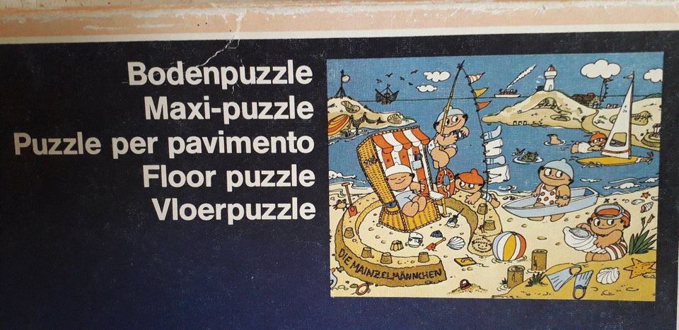 Mainzelmännchen- Bodenpuzzle 24 Teile-1982- Wir Mainzelschreiber in Bedburg-Hau