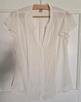 H&M 40 Bluse Creme Elfe zart transparent verspielt vorne Biesen Hessen - Bischofsheim Vorschau