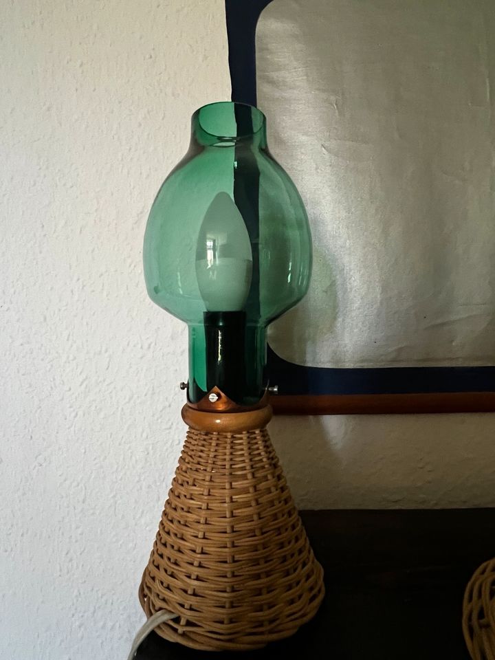 Vintage Midcentury Rattan Lampe in Berlin