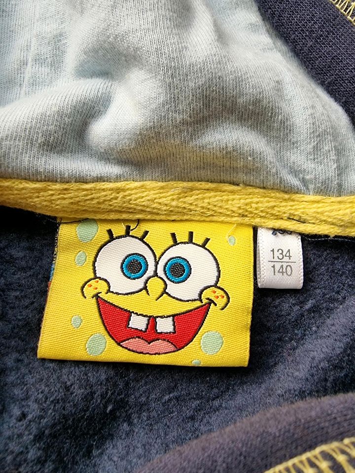 Spongebob Sweatshirt Kapuzenpullover Hoodie blau Größe 134 140 in Wörrstadt