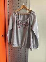 Bluse Esprit grau gestreift mit Blumen Stickerei luftig Gr. L Altona - Hamburg Groß Flottbek Vorschau