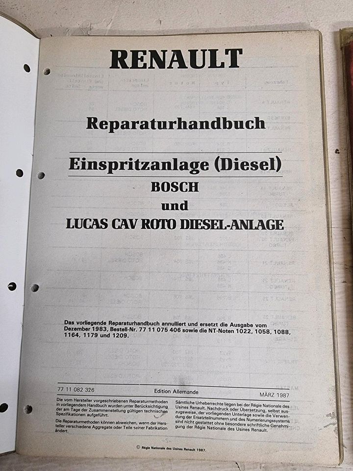 Original RENAULT Werkstatt Unterlagen aus den 70er Jahren in Heusweiler