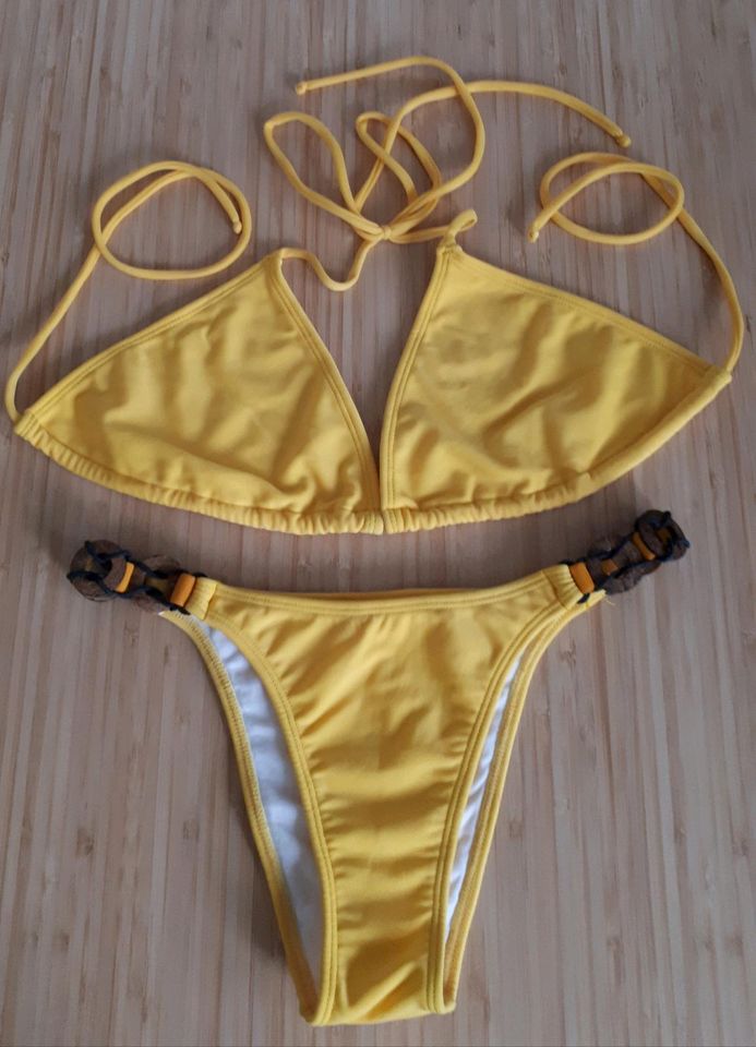 ❤ KLIMIT BIKINI Trinagle 2 Teilig Gr. 38/M GELB Kokos Nuss❤ NEU ❤ in Ilmmünster