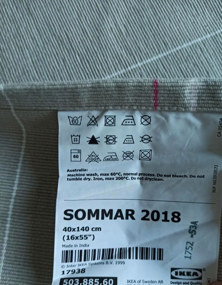 Ikea Tischläufer SOMMAR 2018 grau bunt gestreift in Hille