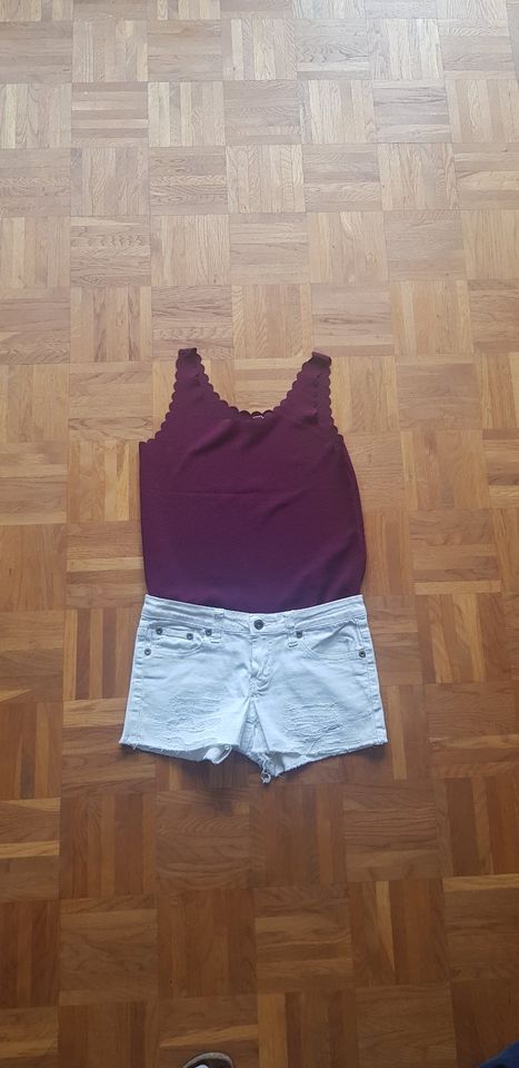 Super low waist H&M weiße kurze jeans shorts used look hotpants in Stuttgart