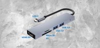 Aluminium Adapter USB-C auf USB-A, HDMI 4K und SD Bayern - Pfeffenhausen Vorschau