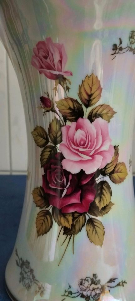 Vase 60 er HWL 1926 Handvergoldet  Porzellan Bavaria Rose in in Annaberg-Buchholz