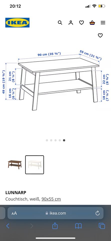 Lunnarp Ikea Wohnzimmertisch / Beistelltisch in Potsdam