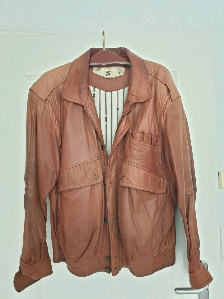 Hochwertige Leder Jacke, Blouson, von Camel, 1980er J. vintage in Wenzendorf