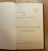 Handbuch und Inbetriebnahmeanleitung NSU Quick 1937 Ludwigslust - Landkreis - Rastow Vorschau