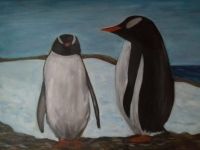 Gemälde Acryl Pinguine auf Leinwand Niedersachsen - Seevetal Vorschau