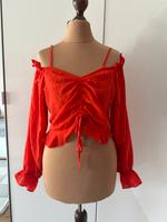 Roter Off-Shoulder Crop-Top mit Raffung Baden-Württemberg - Fellbach Vorschau