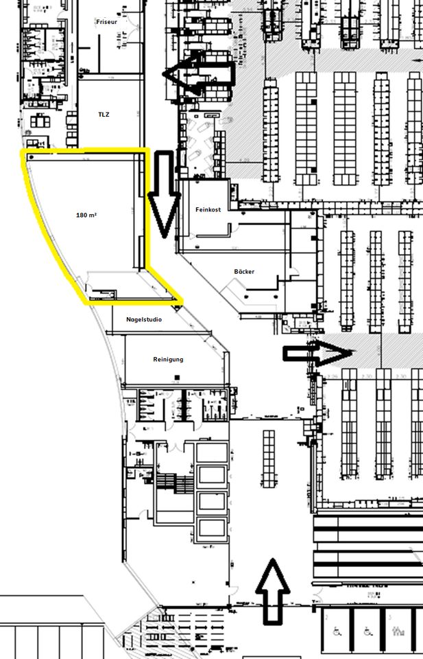 Attraktive Fläche mit 180 m² im Kaufland Trier, Alleen Center provisionsfrei zu vermieten in Trier