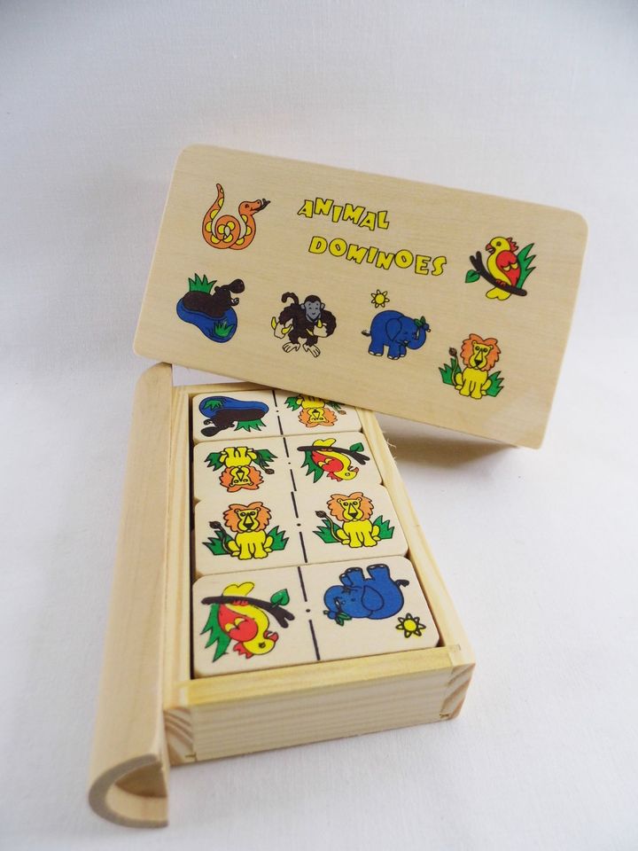 Domino  Legespiel „Wilde Tiere“, (aus Holz) in Bühl