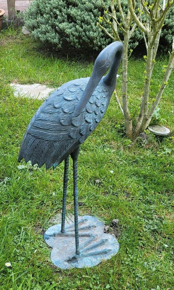 2 Bronze Reiher Skulpturen in Mülheim (Ruhr)