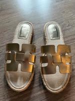 H&M Sommer Sandaletten Pantoletten Sandale Gold Stoff Gr 37 Bayern - Fürth Vorschau