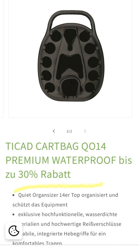 TiCad QO 14 Premium Cartbag (Waterproof) in Duisburg