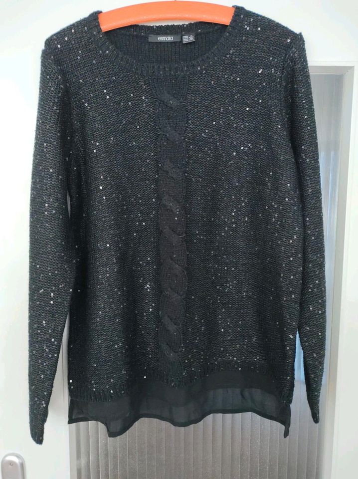 Esmara Damen-Pullover schwarz mit Pailletten, Größe M in Hannover