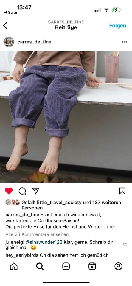 fine & josef Cordhose lila 3-4 Jahre in Berlin