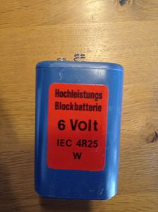 Batterie 6V Blockbatterie Hochleistungsbatterie für Baustellenlampe IEC4R25  7Ah