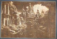 Holz Ruine Fantasy Schloss Handarbeit Lasergravur 13 x 19,5 Bayern - Bruckberg bei Landshut Vorschau