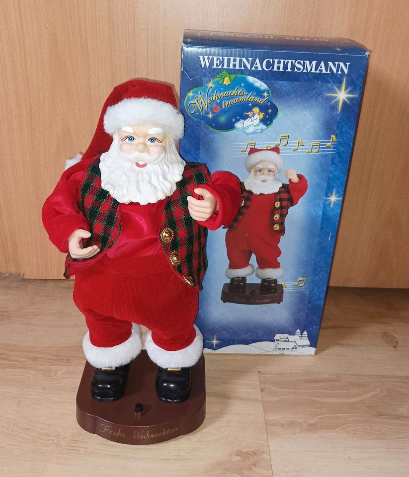 Vintage animierter Weihnachtsmann singender tanzender Figur Musik in Obersulm