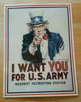 Blechschild I want you for U.S.Army , Uncle Sam Hessen - Merenberg Vorschau