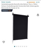 Sonello Verdunkelungsrollo Klemmfix ohne Boren Schwarz 75cm x 130 Düsseldorf - Benrath Vorschau