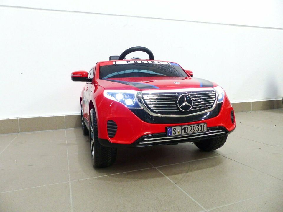 Kinder Elektroauto Mercedes EQC Polizei 2xMotoren MP3 USB Fernst. in Greven