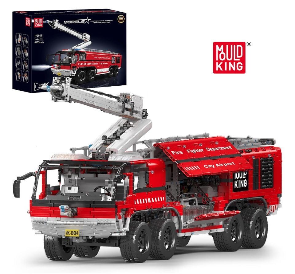 MOULDKING 19004s | FLUGHAFENFEUERWEHR RC Klemmbausteine-Set NEU in Presseck