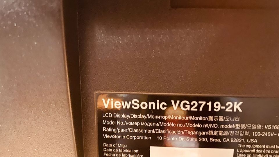 Viewsonic VG2719-2K / 27" Monitore WQHD Auflösung in Hürth