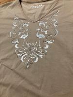 Brax Langarmshirt 46 beige Silber Baumwollmix Brandenburg - Storkow (Mark) Vorschau