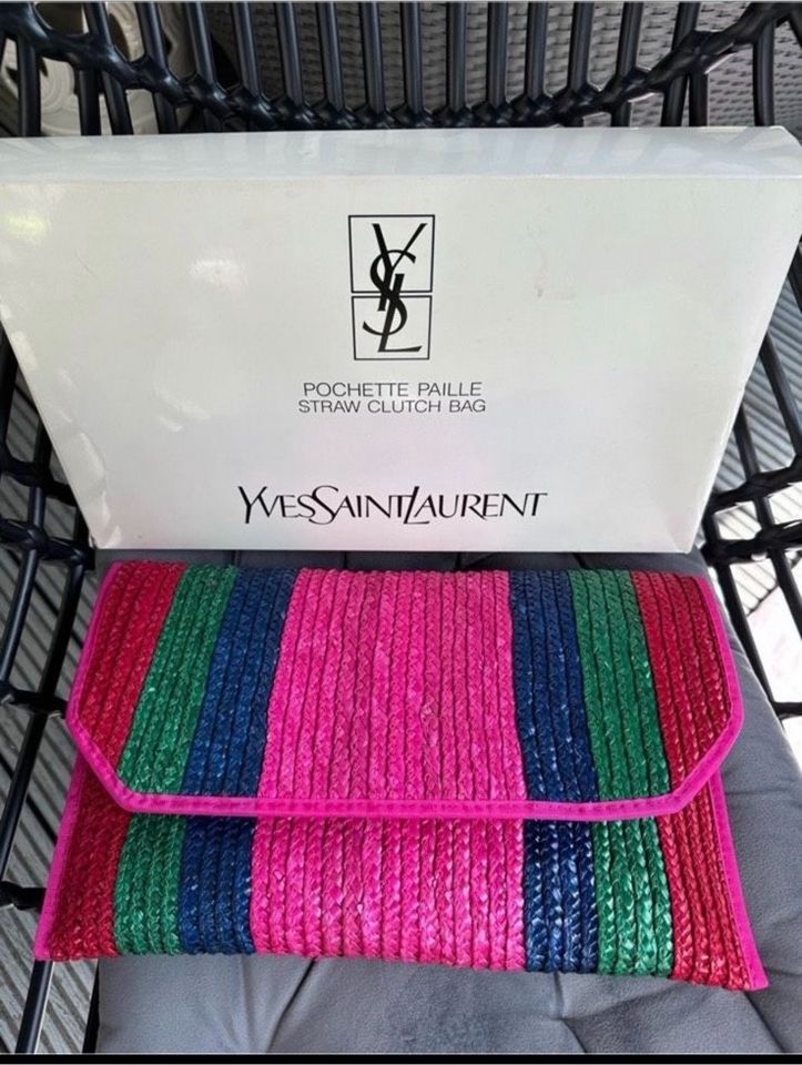 Original Yves Saint Laurent Pochette Paille Straw Clutch Tasche in Berlin